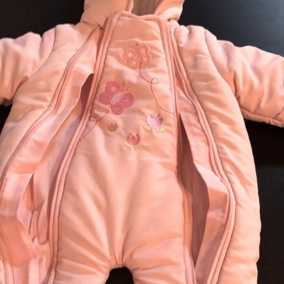 Pink Hooded Snowsuit 0/3mo - Picture 7 of 8